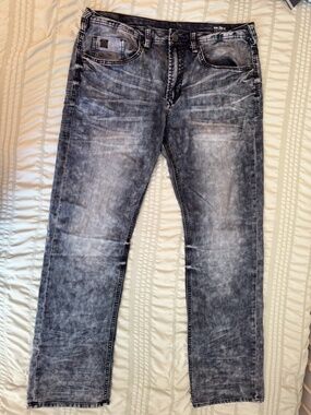 Buffalo David Bitton Six-X Men’s Jeans W34 L32 Slim Straight Stretch Buckle